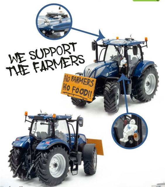 New Holland T7.225 Blue Power No Farmers, No Food Limited Edition - 1:32